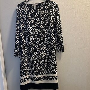 H&M Black and White Floral Midi Dress
